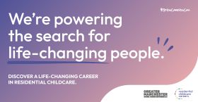 Greater Manchester Recruitment Campaign graphic - 'We're powering the search for life-changing people'